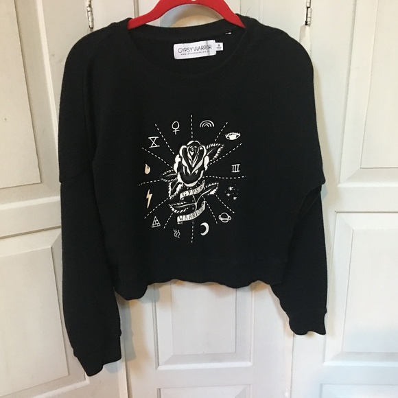 Gypsy Warrior Tops - Gypsy Warrior Cropped Sweatshirt
